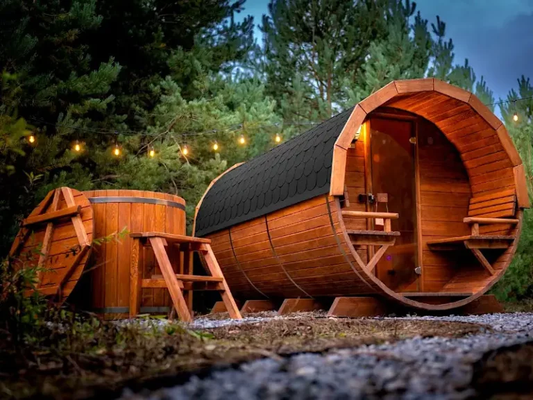 sauna ogrodowa biberhaus zewnętrzna sanuy ogrodowe beczka
