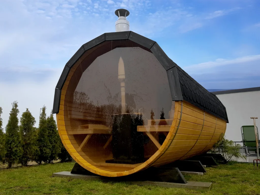 Sauna ogrodowa biberhaus fińska sucha mokra sauny ogrodowe zewnętrzne do ogrodu piec z piecem elektrycznym na drewno harvia huum drewniana biberhaus 123124