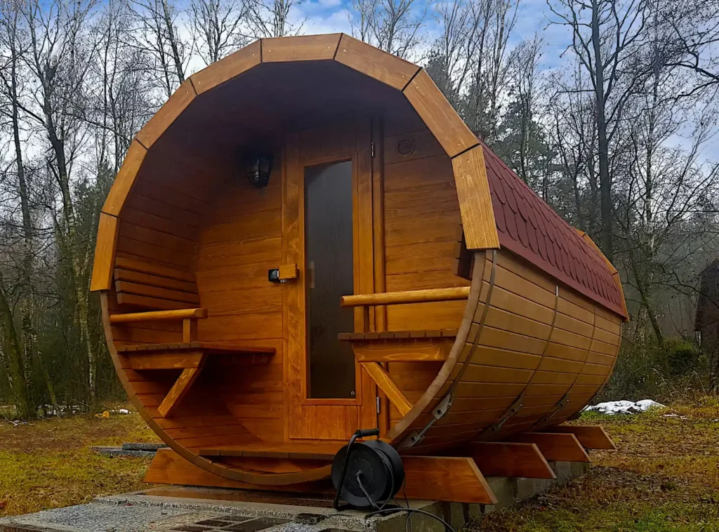 Sauna ogrodowa biberhaus fińska sucha mokra sauny ogrodowe zewnętrzne do ogrodu piec z piecem elektrycznym na drewno harvia huum drewniana biberhaus 515156sdq — kopia