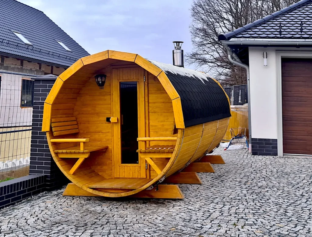 Sauna ogrodowa biberhaus fińska sucha mokra sauny ogrodowe zewnętrzne do ogrodu piec z piecem elektrycznym na drewno harvia huum drewniana biberhaus.com 34