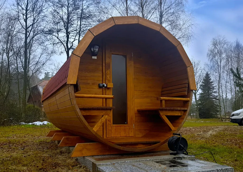 Sauna ogrodowa biberhaus fińska sucha mokra sauny ogrodowe zewnętrzne do ogrodu piec z piecem elektrycznym na drewno harvia huum drewniana biberhaus4427 (1) — kopia