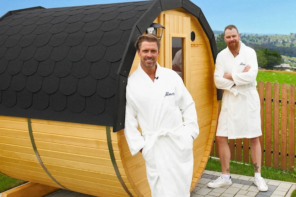 Sauna ogrodowa biberhaus almette beczka zewnętrzne sauny