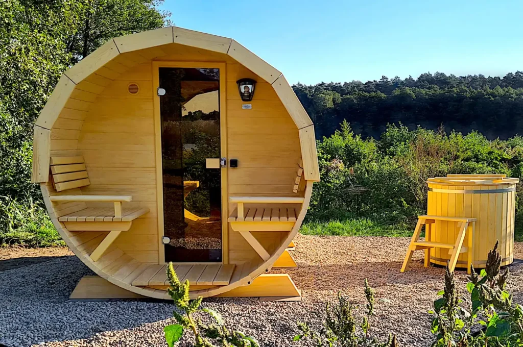 Sauna ogrodowa biberhaus fińska sucha mokra sauny ogrodowe zewnętrzne do ogrodu piec z piecem elektrycznym na drewno harvia huum drewniana biberhaus.com 22