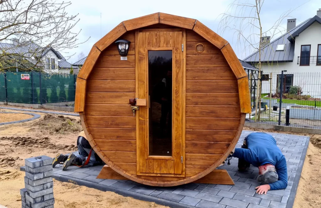 Sauna ogrodowa biberhaus fińska sucha mokra sauny ogrodowe zewnętrzne do ogrodu piec z piecem elektrycznym na drewno harvia huum drewniana biberhaus.com 2345 (1)