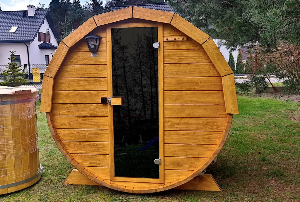 Sauna ogrodowa biberhaus fińska sucha mokra sauny ogrodowe zewnętrzne do ogrodu piec z piecem elektrycznym na drewno harvia huum drewniana biberhaus.com 23455 (1)