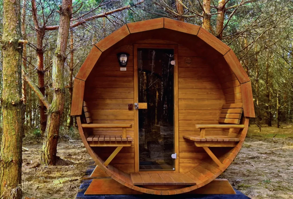 Sauna ogrodowa biberhaus fińska sucha mokra sauny ogrodowe zewnętrzne do ogrodu piec z piecem elektrycznym na drewno harvia huum drewniana biberhaus.com 4232