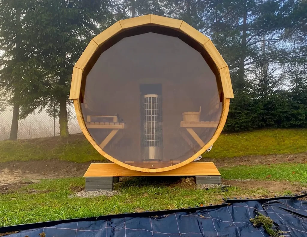 Sauna ogrodowa biberhaus fińska sucha mokra sauny ogrodowe zewnętrzne do ogrodu piec z piecem elektrycznym na drewno harvia huum drewniana biberhaus.com 89