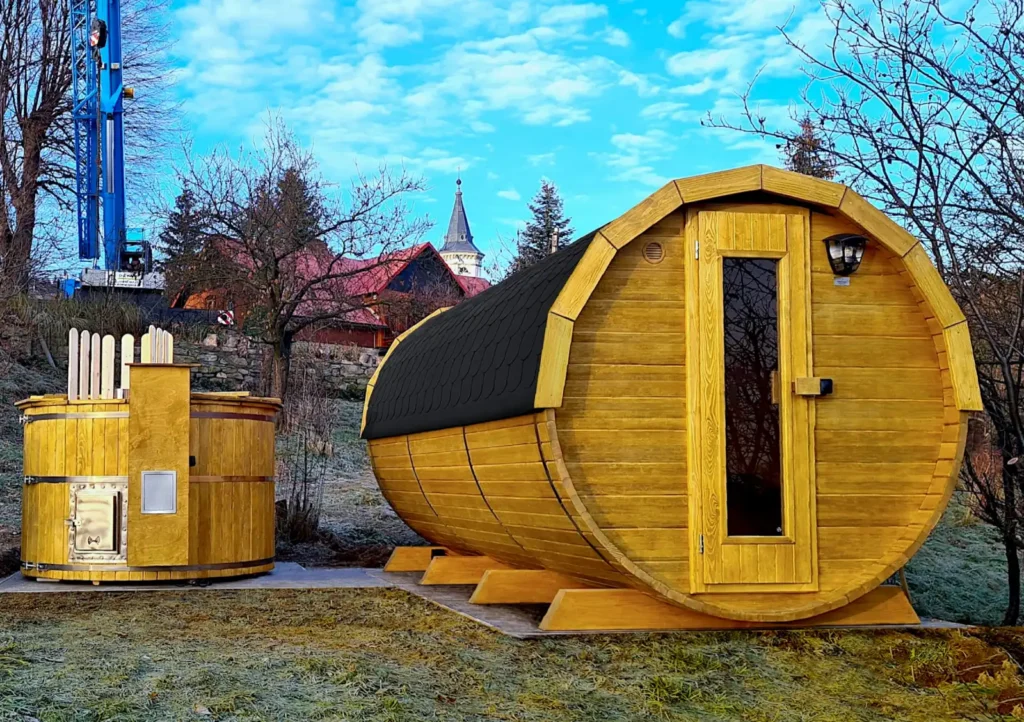 Sauna ogrodowa biberhaus fińska sucha mokra sauny ogrodowe zewnętrzne do ogrodu piec z piecem elektrycznym na drewno harvia huum drewniana biberhaus 3425