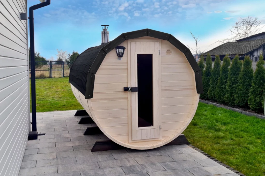 Sauna ogrodowa biberhaus fińska sucha mokra sauny ogrodowe zewnętrzne do ogrodu piec z piecem elektrycznym na drewno harvia huum drewniana biberhaus 435